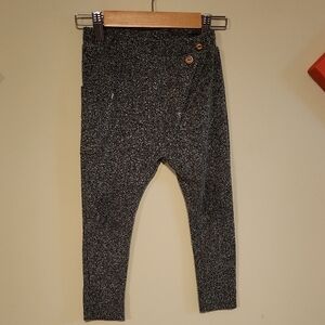 ZARA BABY PANTS- Size 2-3 Years.  Grayish Green Tweed Qith Brown Wooden Buttons